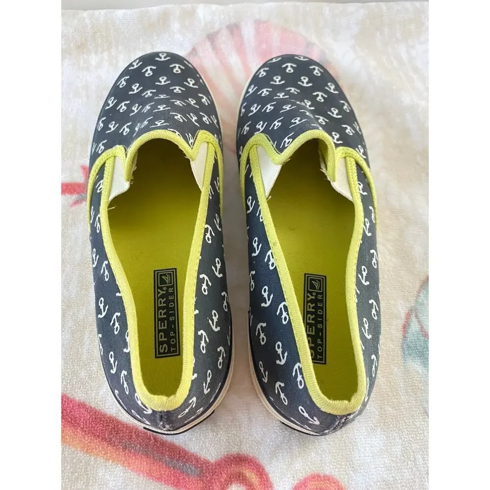 Sperry Spider Women's  Slip On Casual Canvas Blue White Yellow US 9 - Picture 6 of 9